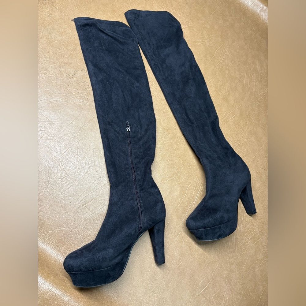 Thigh High faux suede boots